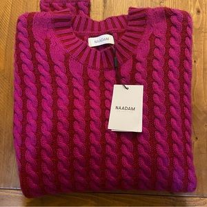 NAADAM Cashmere Sweater size M in pink and red NWT